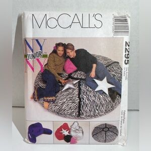 Mccalls Pillow Pack & Bean Bag Chair Cover Pattern #2295